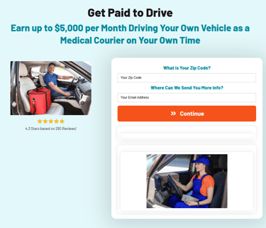 a woman driving a car with a red suitcase