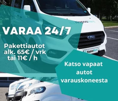 Pakettiautot alkaen 11€/h, 65€/pv Suuret ja pienet pakettiautot - laaja valikoima