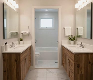 Before and after photos showcasing a beautifully remodeled kitchen with modern finishes.