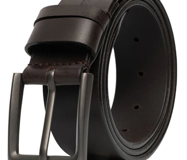 a brown leather belt
