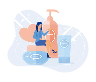 a woman sitting on a couch with a bottle of water