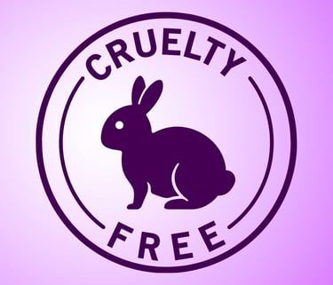a purple and black logo with a rabbit on it