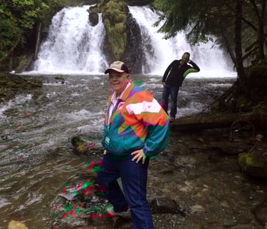 A new friend photobombs The Pirate in Juneau, Alaska