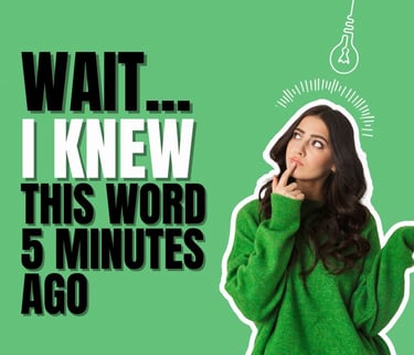 forgetting words in english