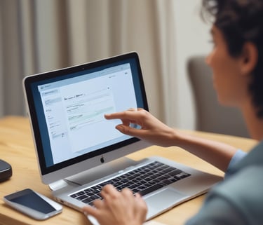 A barbershop or salon setting with black leather chairs and mirrors. The interior features a modern design with sleek lines and minimalist décor, including glass shelves and dark wooden cabinets. The room appears tidy and well-organized, creating a professional and upscale atmosphere.