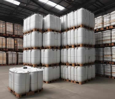 a large stack of white containers with white containers