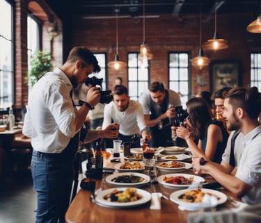 A consultant discussing strategies with a restaurant owner in a modern office setting.