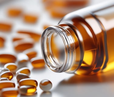 Image showing a high-tech laboratory background with a softly blurred environment and floating molecular structures.