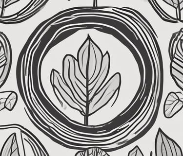 a black and white drawing of a leafy plant about Sustainable Growth Programs service from Wadjara