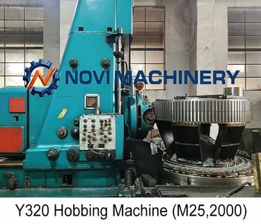 Heavy-duty Y320 gear hobbing machine: Module M25, Max Diameter 2000mm for large industrial gear production - Novi Gear