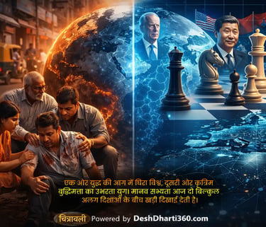 Symbolic image comparing everyday human empathy with complex global politics