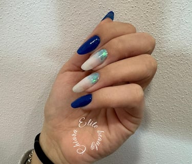 a women with a manicure and nail art