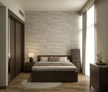 Refined villa bedroom interior UAE