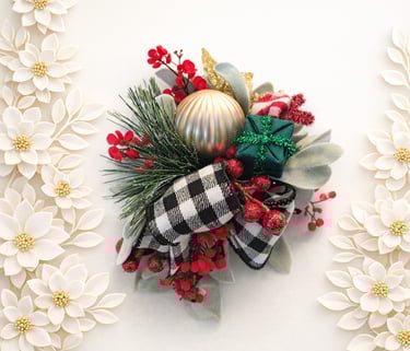 Festive Christmas wrist corsage farmhouse style