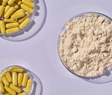 Ingredients in GLP-1 supplements including berberine, probiotics, and green tea extract