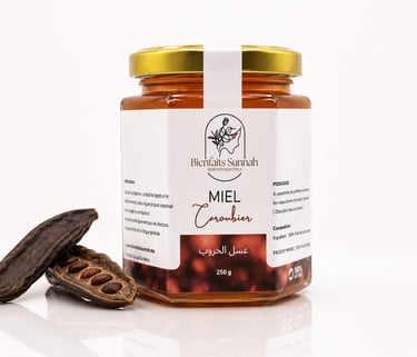 Miel de Caroubier naturel certifié ONSSA - digestion et transit - Bienfaits Sunnah