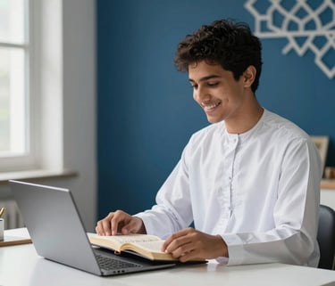 Online Quran classes on laptop with certified tutor — Be Reciter UK.