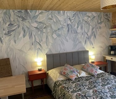Chambre studio des Gardannes à Etaux joliment décorée et bien équipé offre un confort optimal.