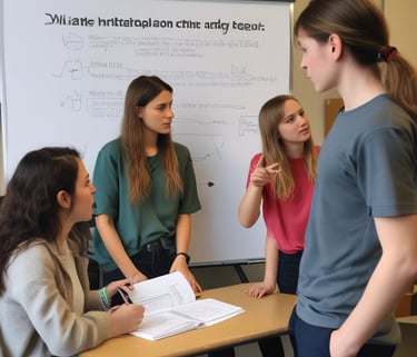 A wall is divided into two sections with a vertical boundary. The left side is a deep red color, while the right side is light gray. Mounted on the red section is a blue sign featuring symbols for accessibility, indicating services for people with disabilities, including figures of a wheelchair, a person with a cane, and a person with a stroller. Below these symbols, the words 'CALL HEAR' and a website link are displayed.