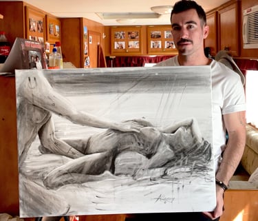charcoal art by cairns artist adam clancy