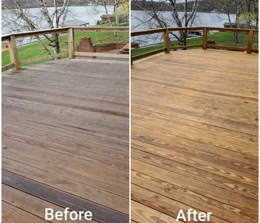 Before and after professional power washing service in Toronto by Avenue Seasons Inc