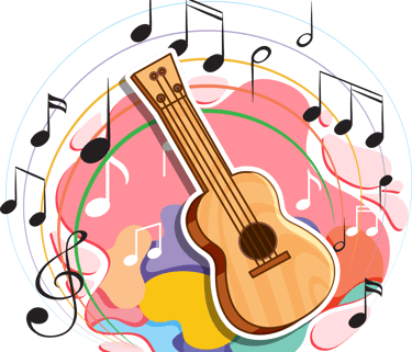 "Icon representing music tuition availability with a musical note, piano keys, and a book."