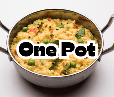One pot full of rice and mixed vegetables