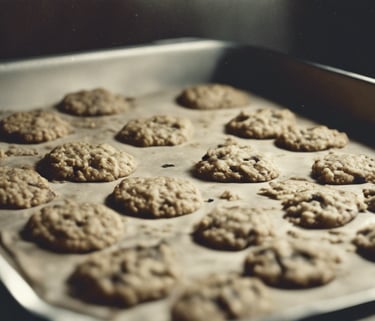 a baking tray with cookies and cookies on it