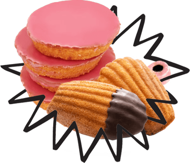 Stapel koeken en een Engels dropje