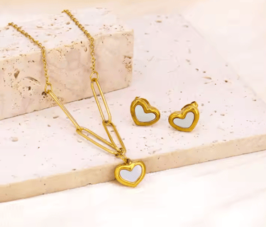 HEART NECKLACE & HEART EARRINGS