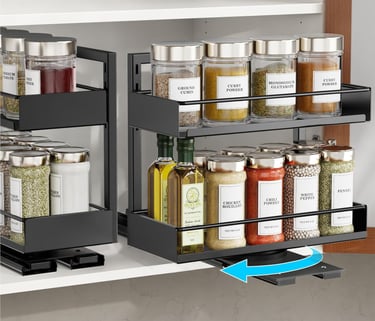 iSPECLE pull out spice rack organizer for narrow cabinet in small kitchen