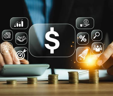 imagem ilustrando o crescimento financeiro.