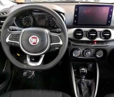 Imagem do interior do Fiat Argo. 