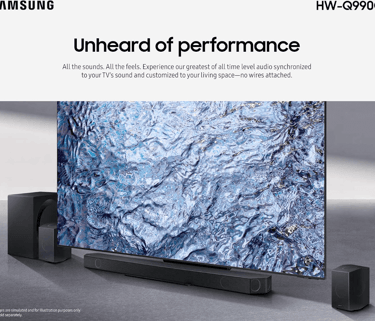 Samsung soundbar with TV