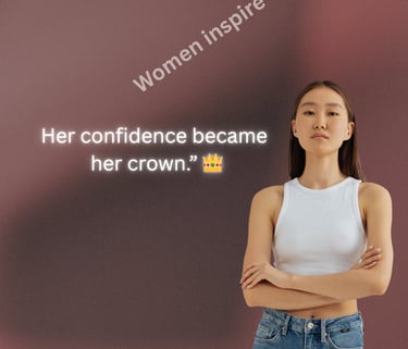 "A confident women walking forward - symbol of belief."