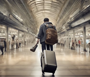 un homme avec une valise