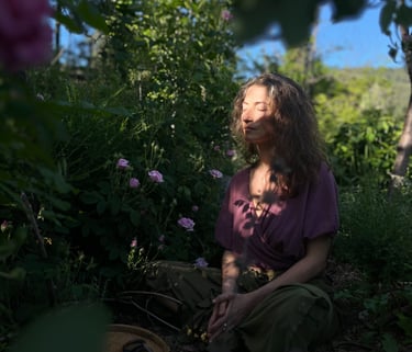 marta mezzino in roses field