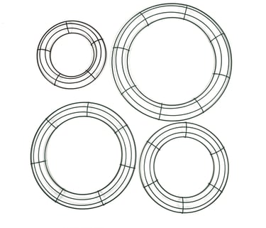 Round wire wreath frame for creating custom holiday wreaths, made of durable metal with a sturdy cir