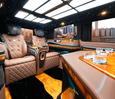 Premium Minivan Interior With Refined Seating And Ambient Lighting
