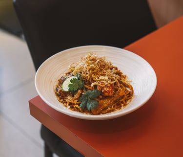 Bowl of Tom Yum Pasta at SOI Brunch in Batam