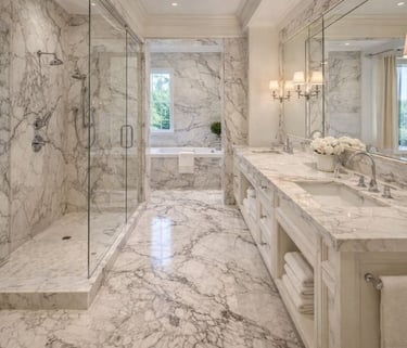 Elegant marble bathroom with modern fixtures