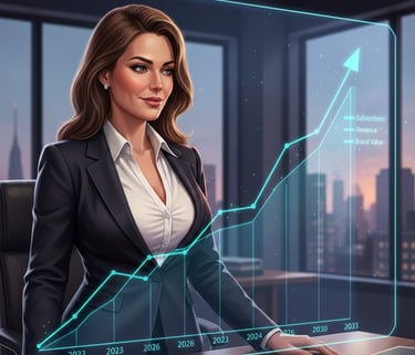 milf looking at the performance of her onlyfans account