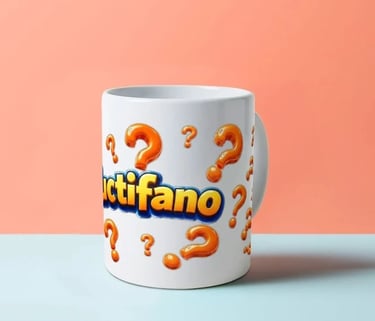 Fuctifano Orange Question Marks Coffee Mug