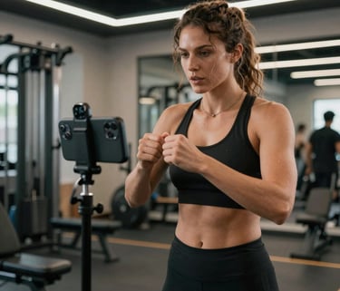 Dynamic shot of an athlete engaging with a brand ambassador at a sports event.
