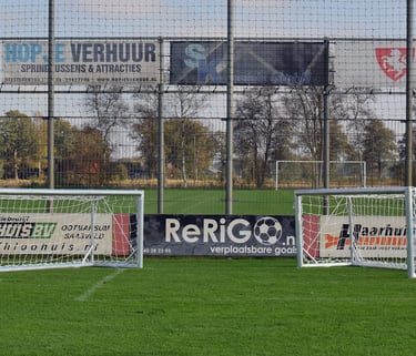 Aluminium goal op maat geproduceerd voor een vereniging