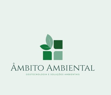 Logo representando a Âmbito Ambiental com símbolo de folhas