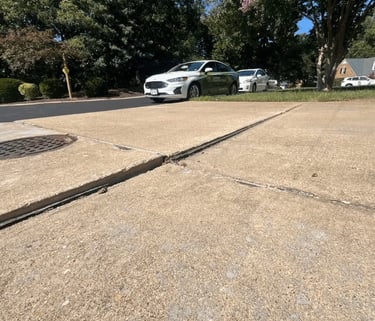 uneven driveway 