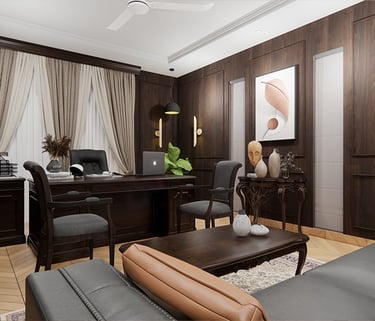 Office Interior, CEO Office Design, Solid Wood Furniture