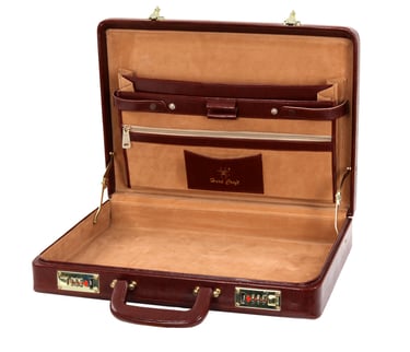 brown leather luxury briefcase