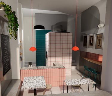 restaurant-interior-design-teal-red